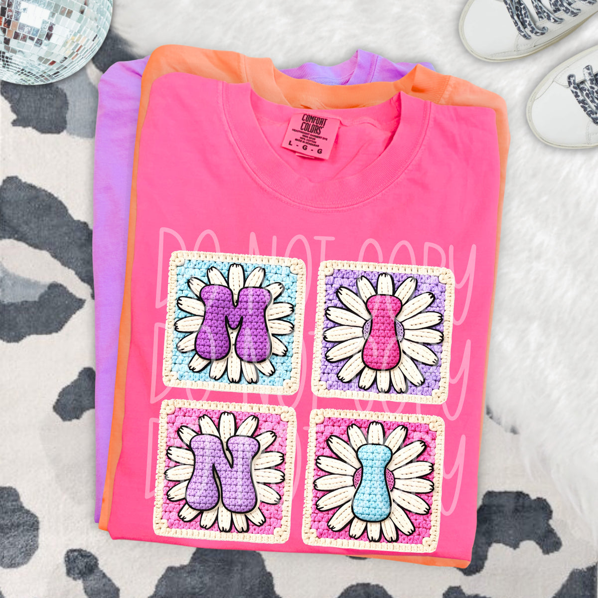 Mini (faux crochet granny squares) (PH) DTF Transfer