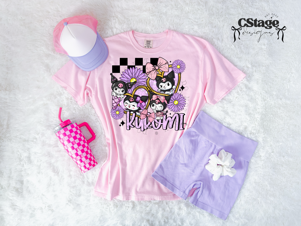 White kitty heart locket (Cstage) DTF Transfer
