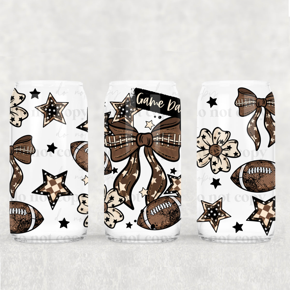 7780 football bows (CSC) UV DTF WRAP