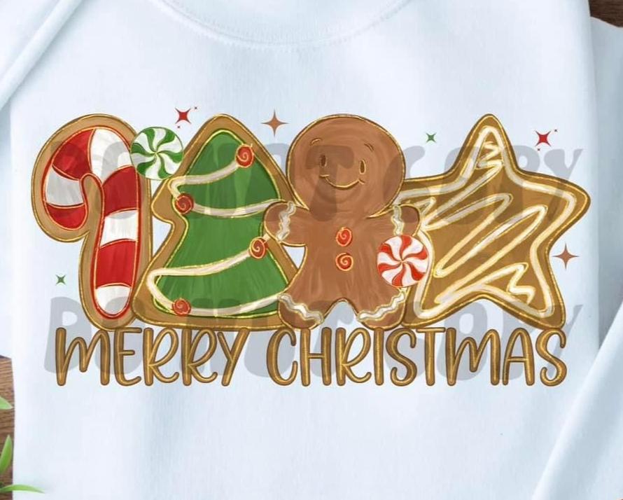 Merry Christmas Cookies (FRONT ONLY) FDCD DTF Transfer