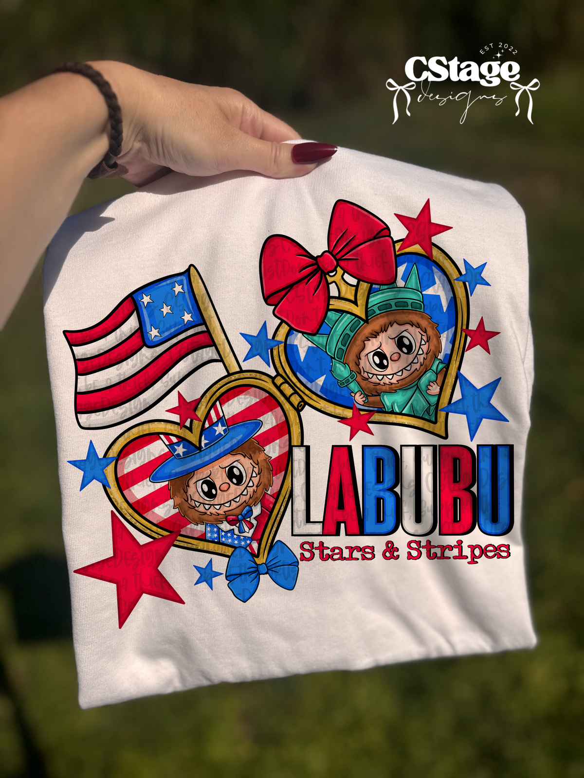 Bu patriotic heart locket (Cstage) DTF Transfer