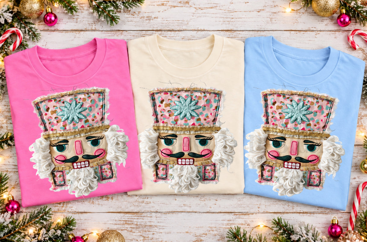 Pink nutcracker faux fabric patch (SSD) Sunday Special DTF Transfer
