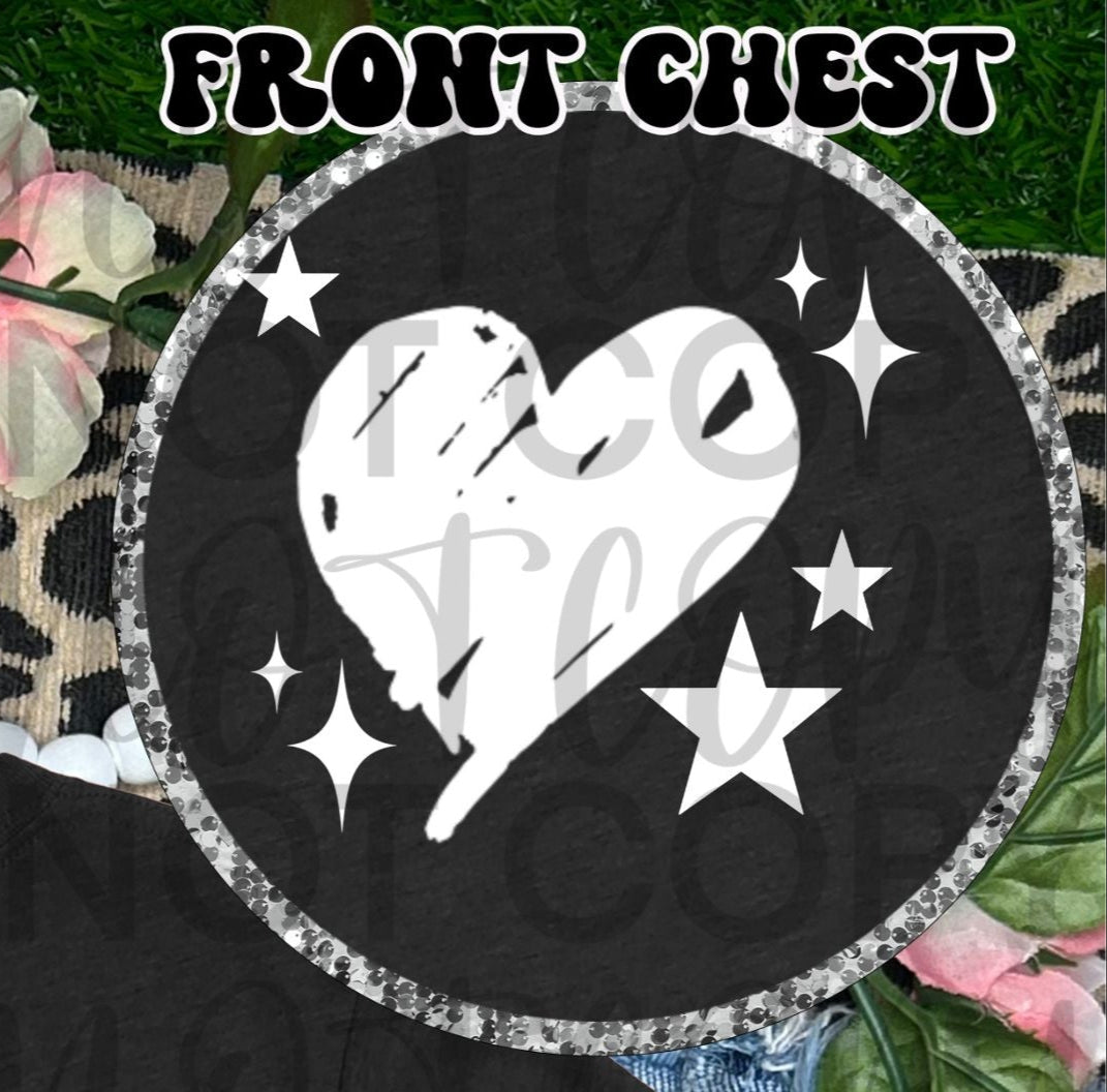 Sketched Heart POCKET WHITE (Starlight) DTF transfer