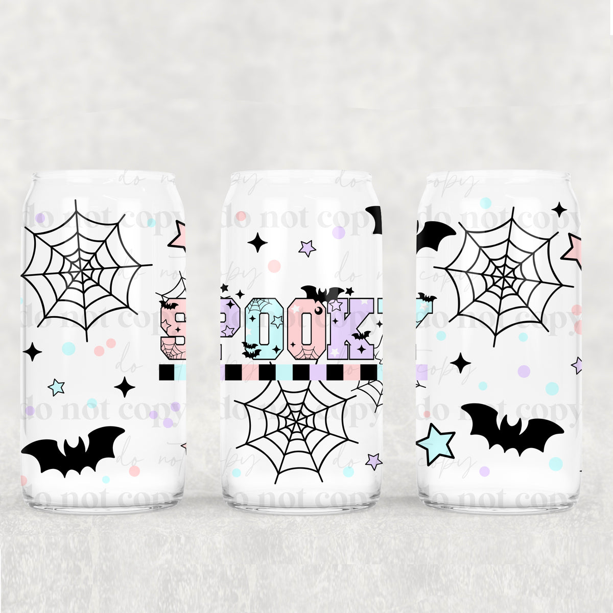 7870 spooky with pink and purple checkered line (CSC) UV DTF WRAP
