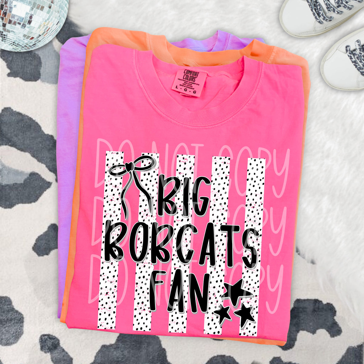Big bobcats fan black bow (PH) DTF transfer