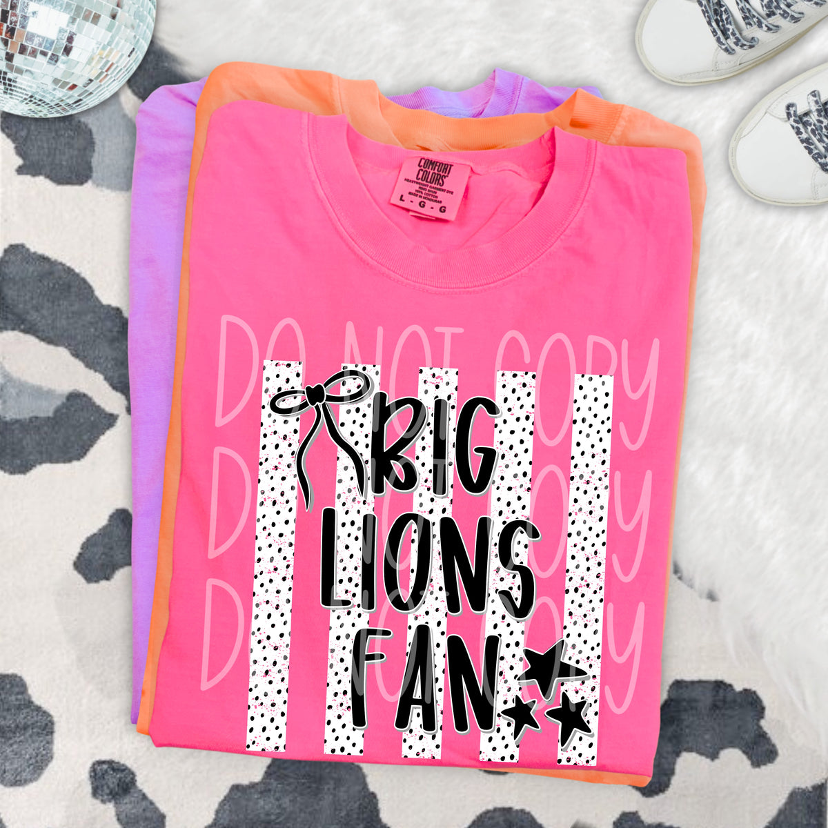 Big lions fan black bow (PH) DTF transfer
