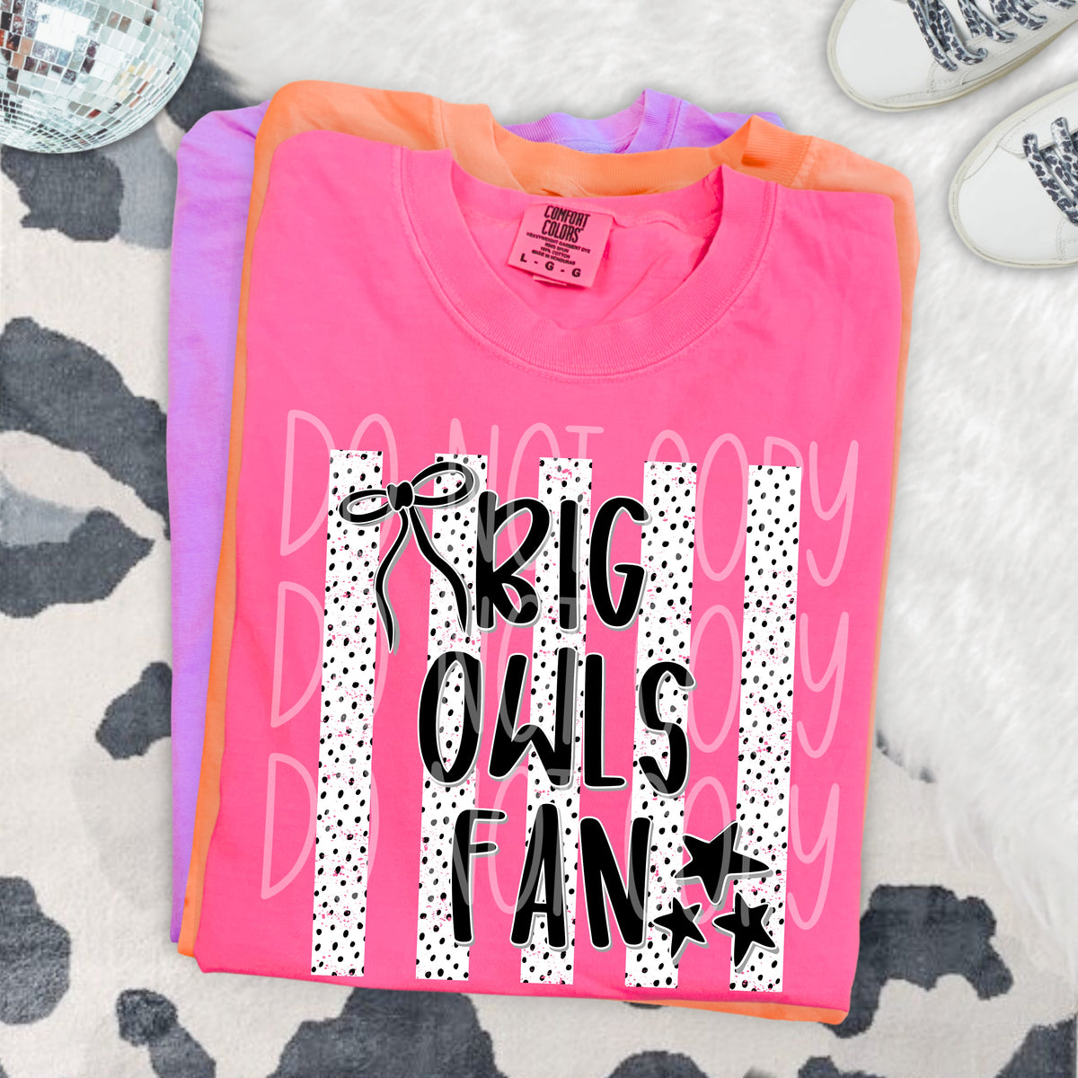 Big owls fan black bow (PH) DTF transfer