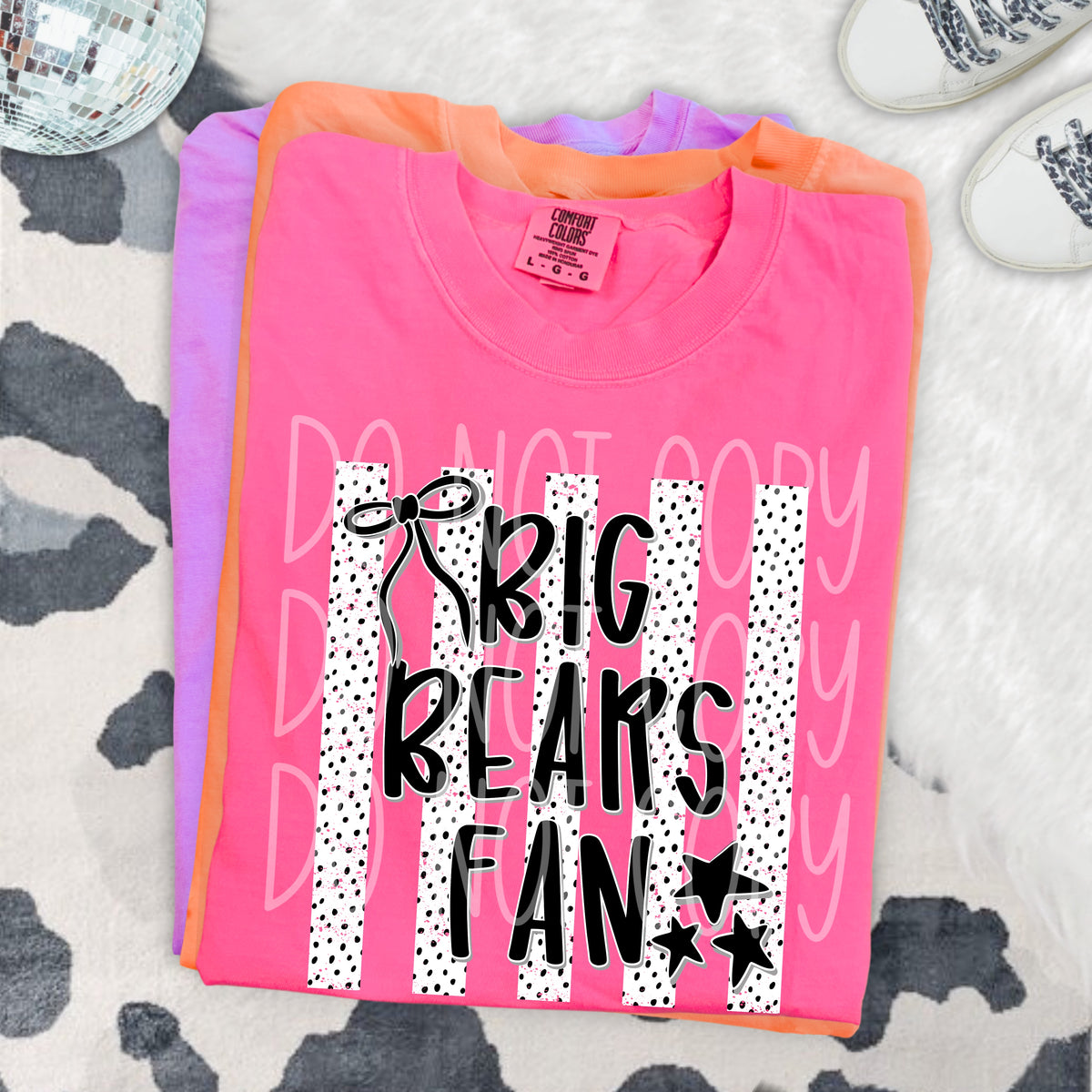 Big bears fan black bow (PH) DTF transfer