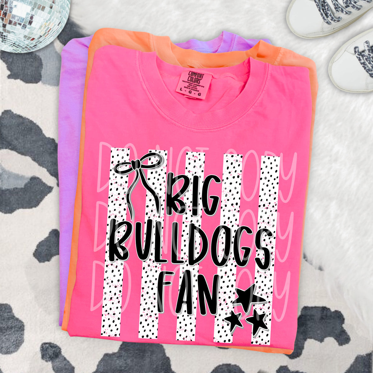 Big bulldogs fan black bow (PH) DTF transfer