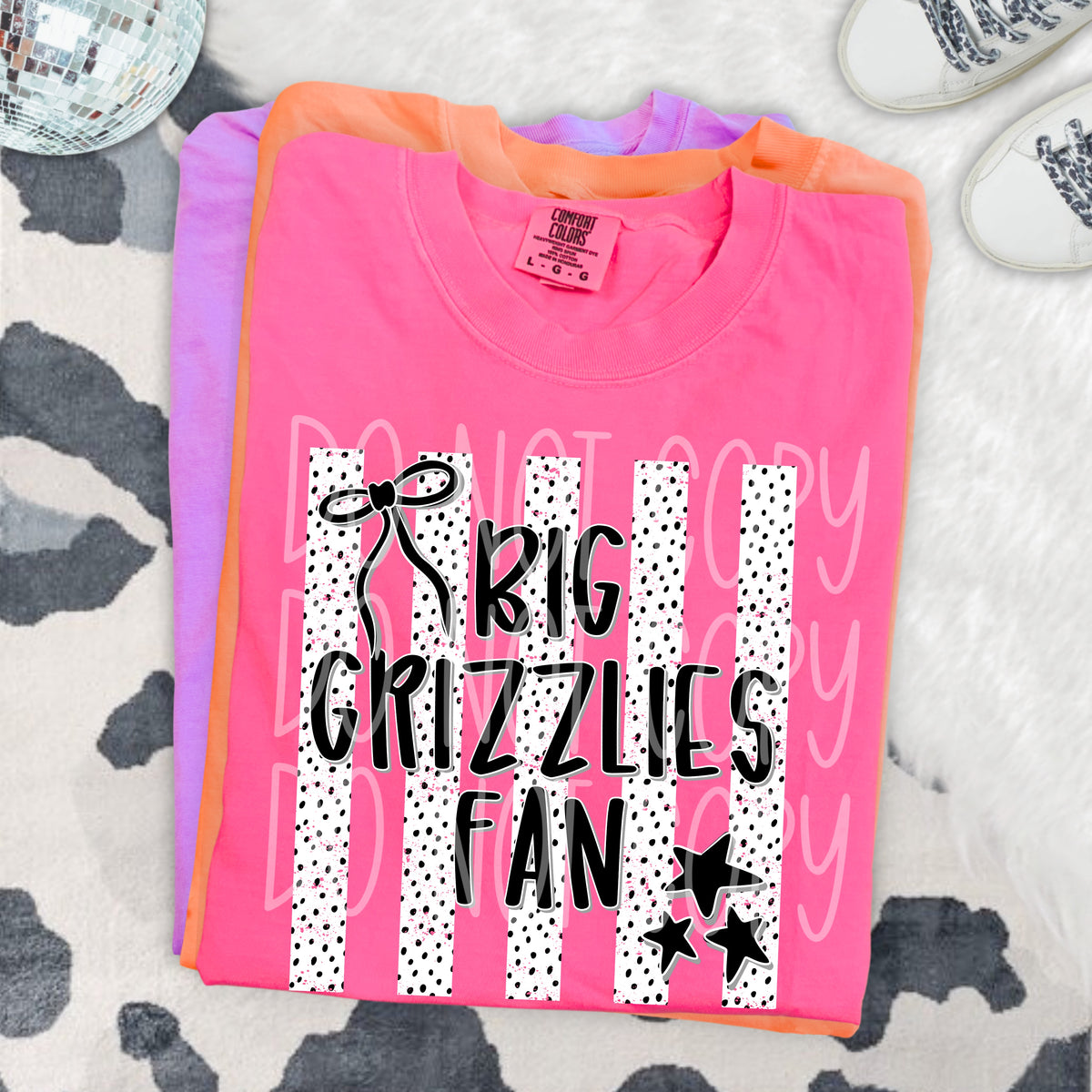 Big grizzlies fan black bow (PH) DTF transfer