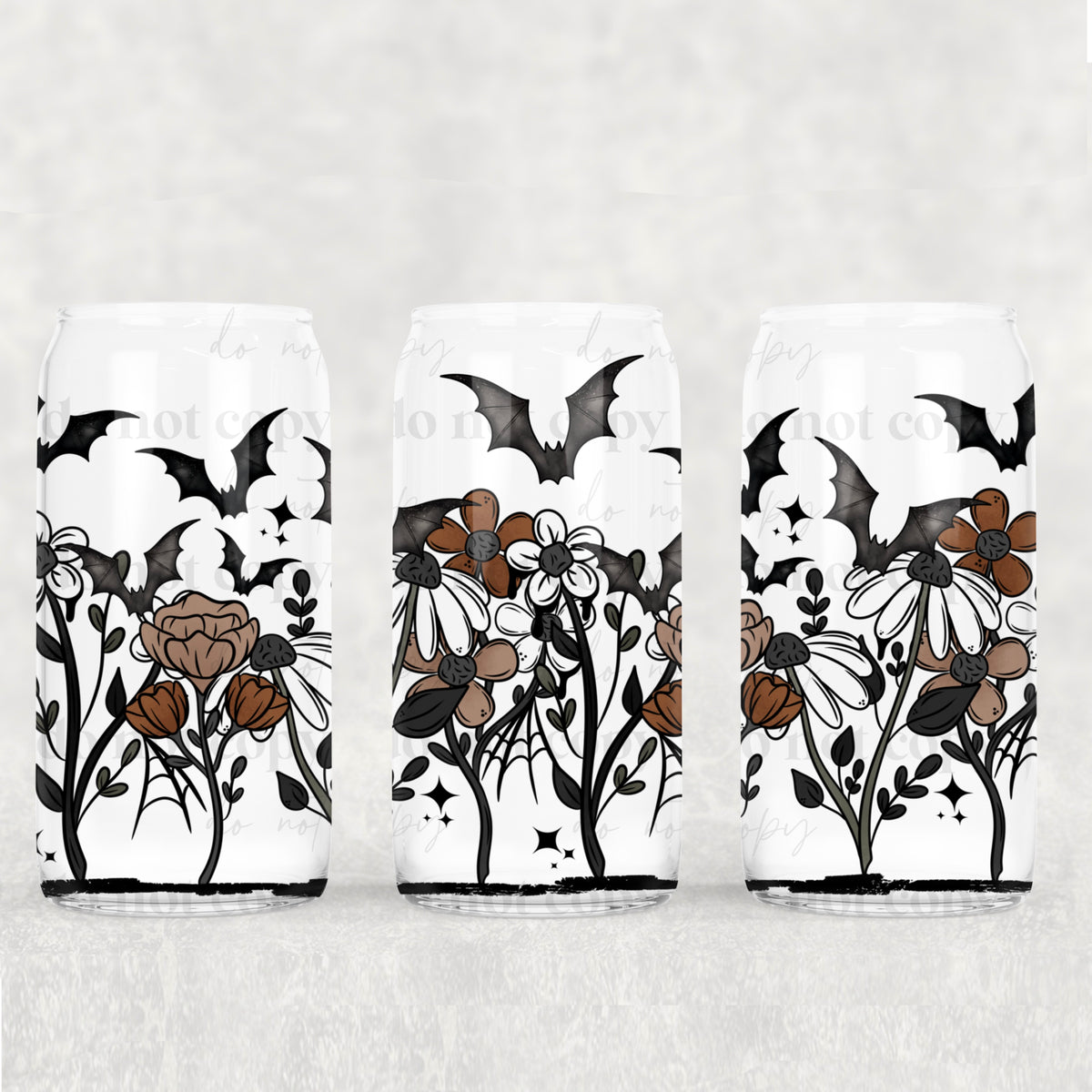 7935 flowers with webs and bats (CSC) UV DTF WRAP