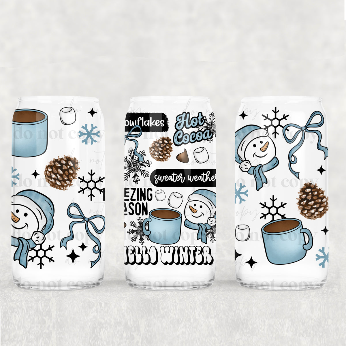 7965 snowflakes hot coco sweater weather (CSC) UV DTF WRAP