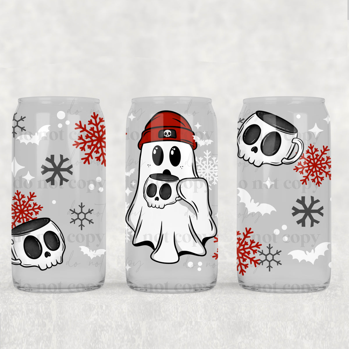7973 ghost with skull mug and snowflakes (CSC) UV DTF WRAP