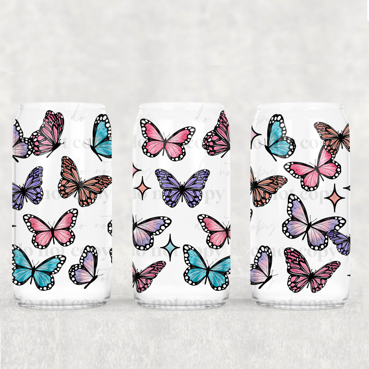 Colorful butterflies (CSC) UV DTF WRAP