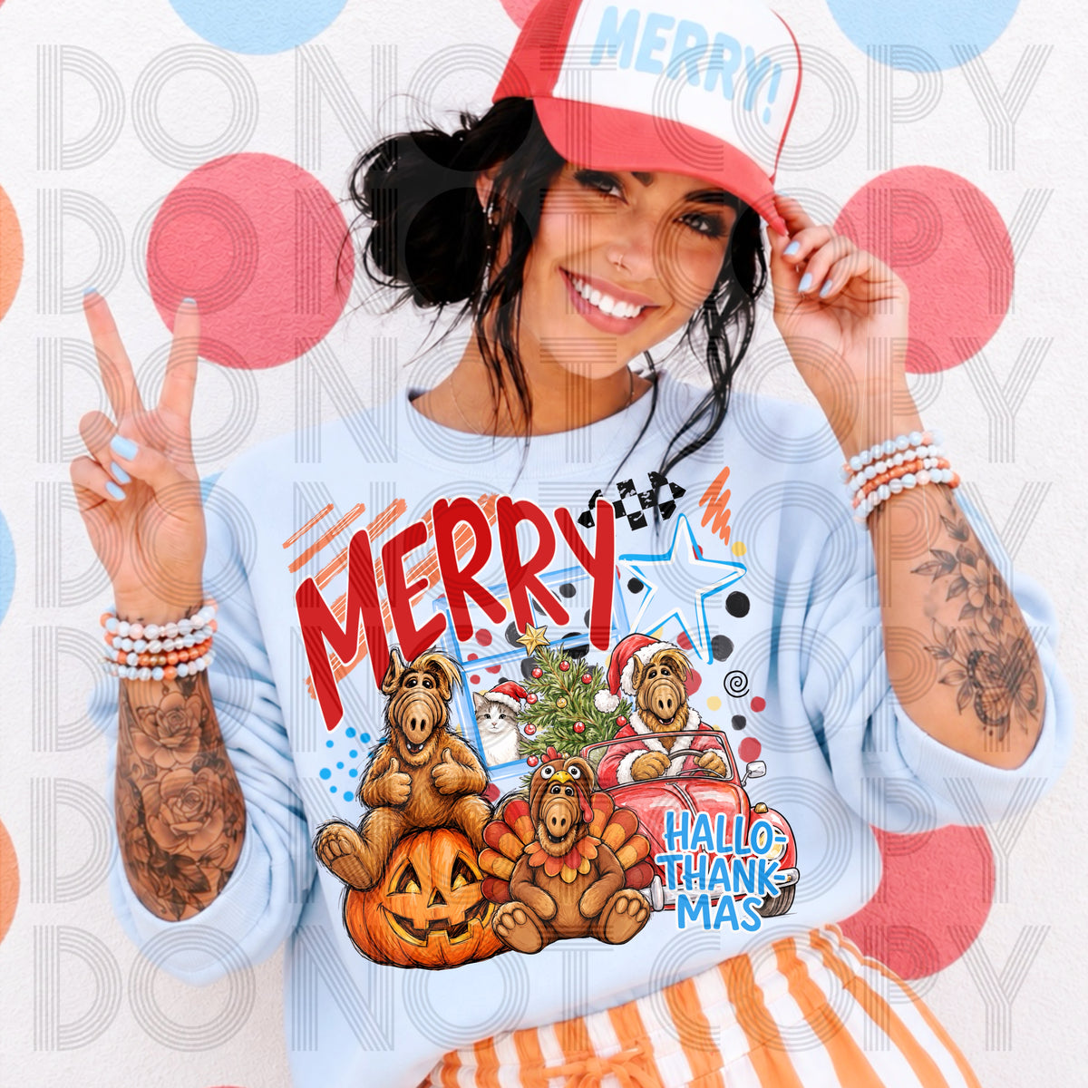 Merry hallothanksmas A (Renewed) DTF Transfer
