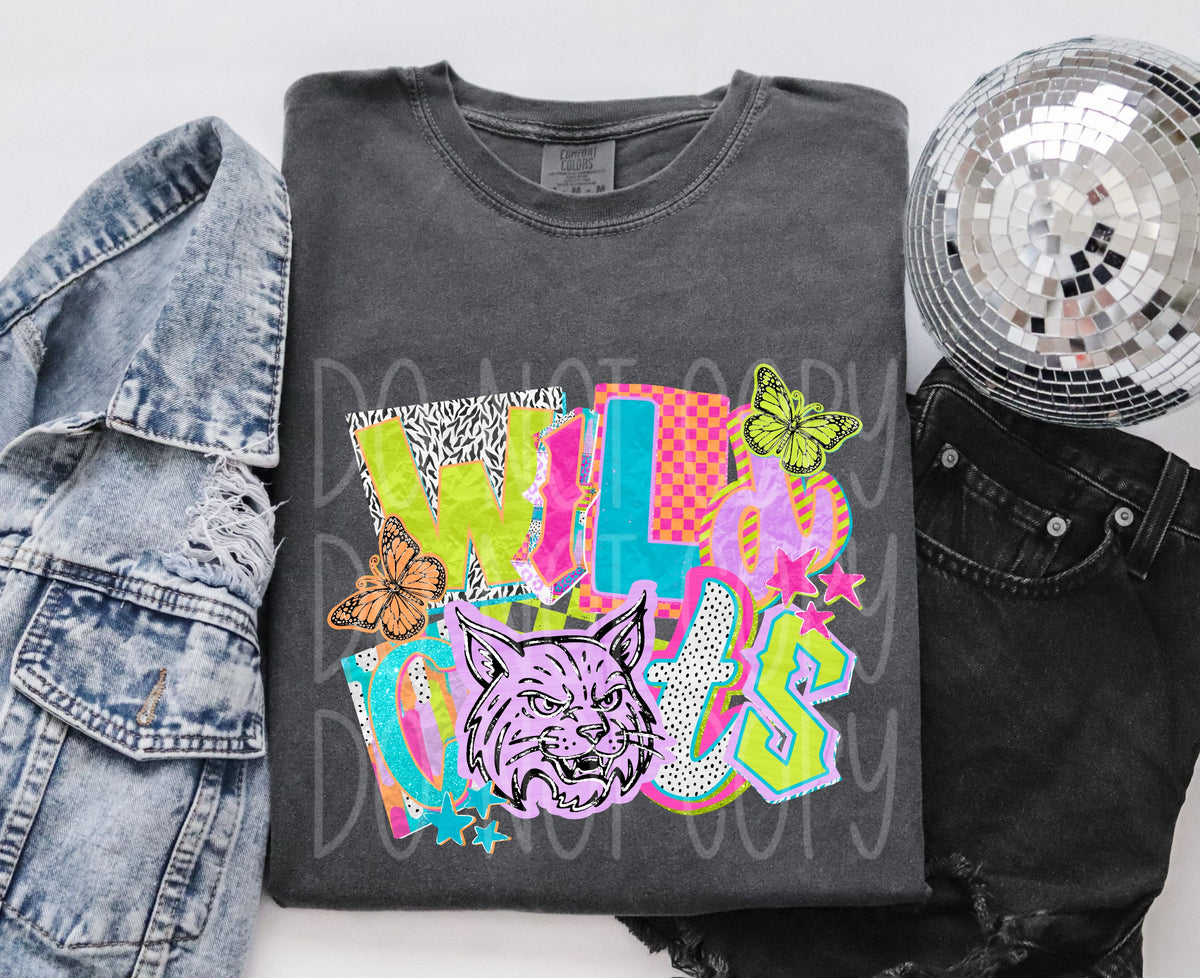 Wildcats NEON magazine font (PH) DTF transfer