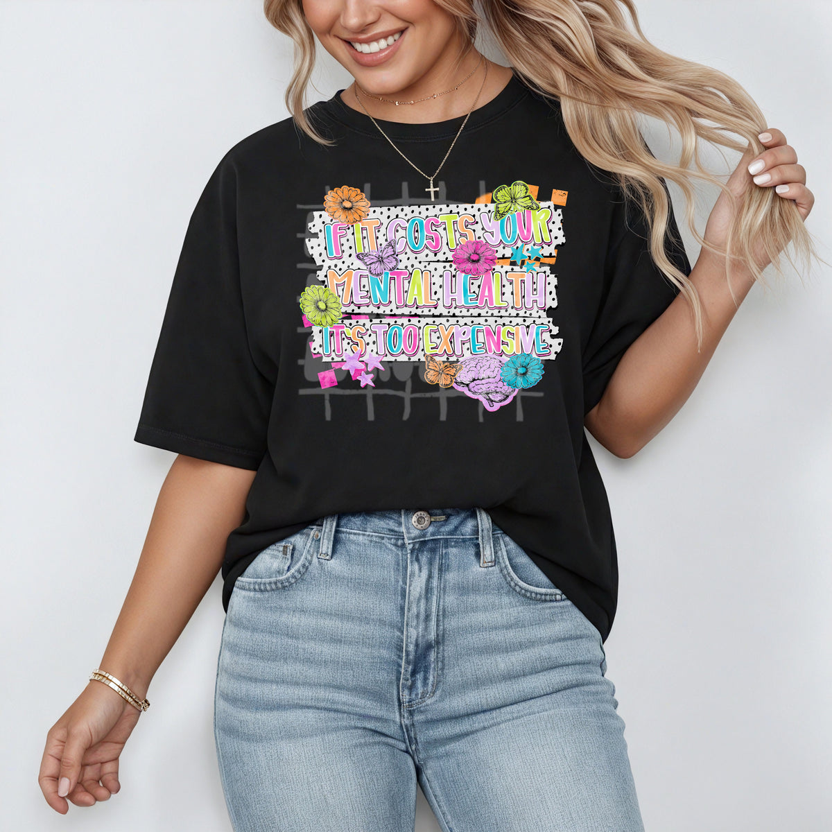 If it cost your mental health magazine font NEON (C's) DTF Transfer