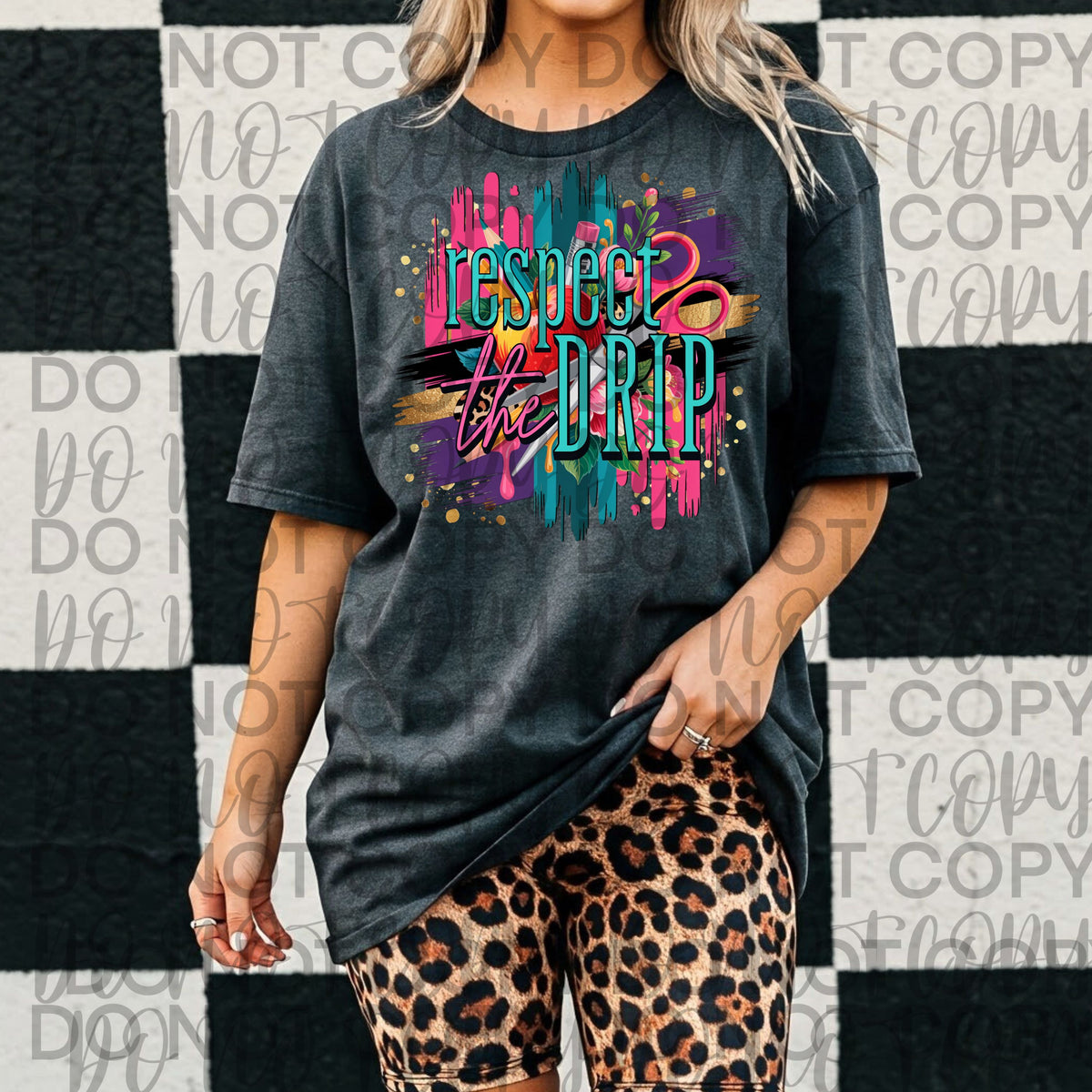 Respect the Drip Teacher items (Starlight) 101788 DTF transfer