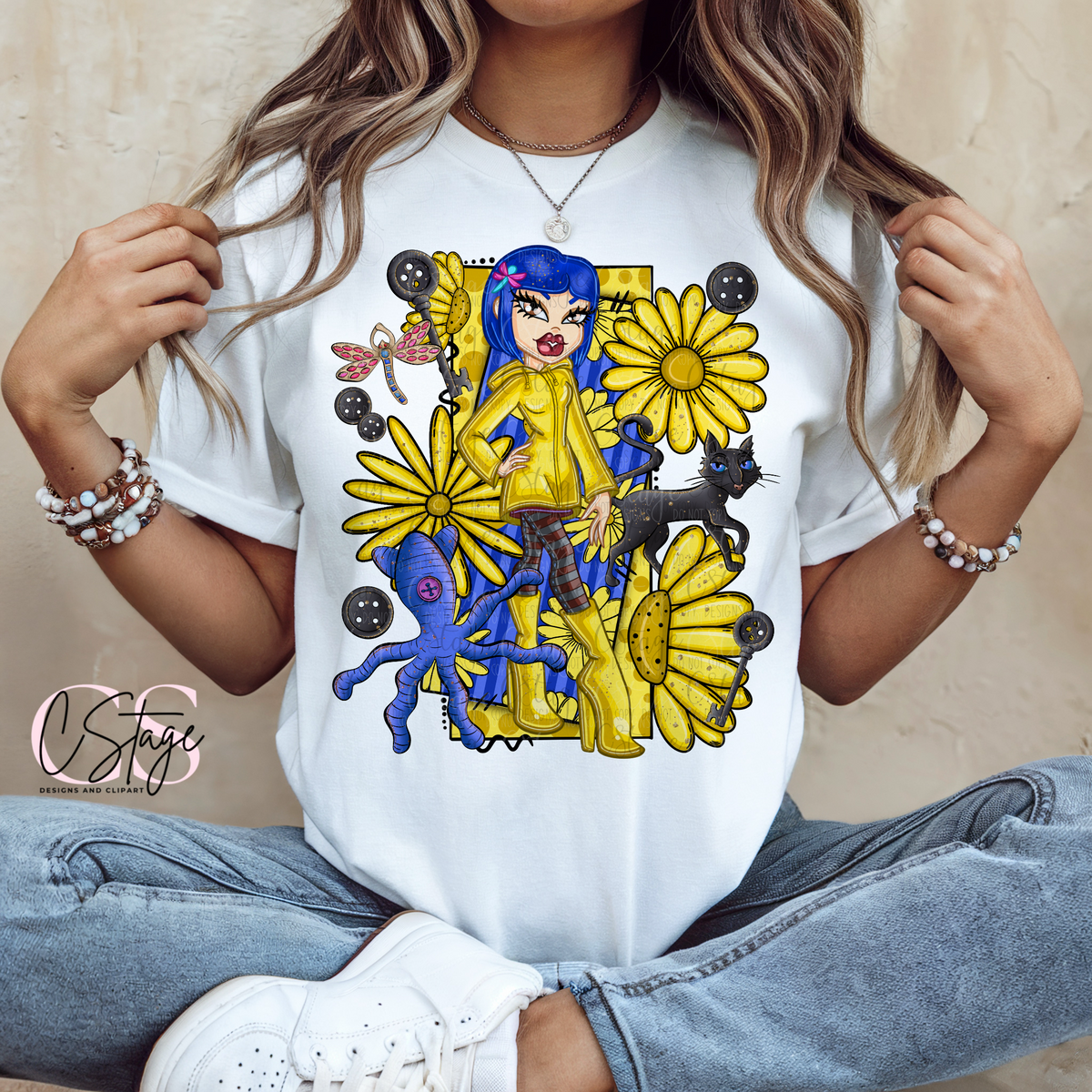 Doll with blue hair (CSTAGE) DTF Transfer