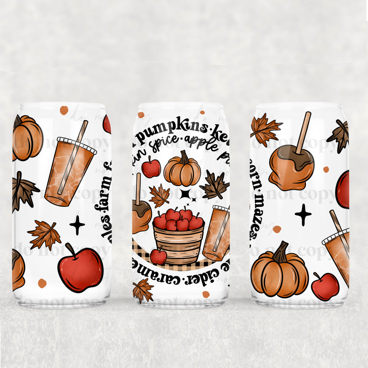 8179 pumpkin spice apple pie circle (CSC) UV DTF WRAP