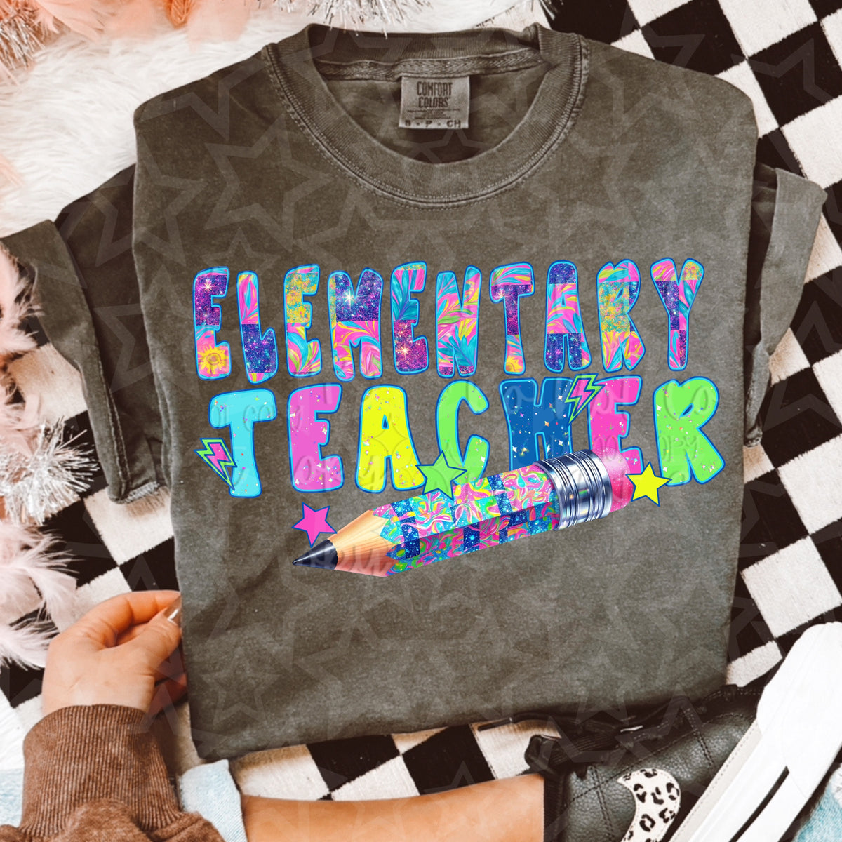 Elementary teacher colorful (Virgo) 106842 DTF transfer