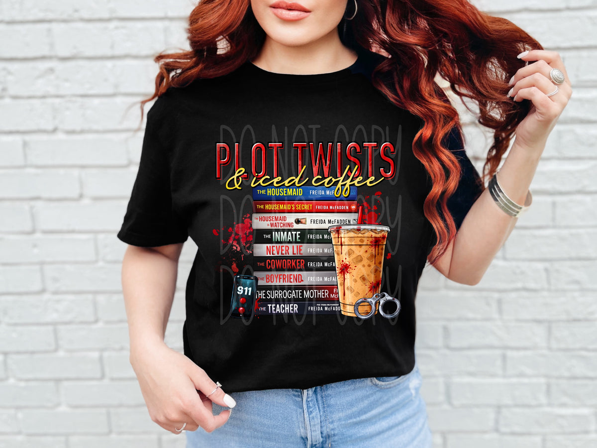 Plot twists & iced coffee (Pine Hollow) DTF Transfer