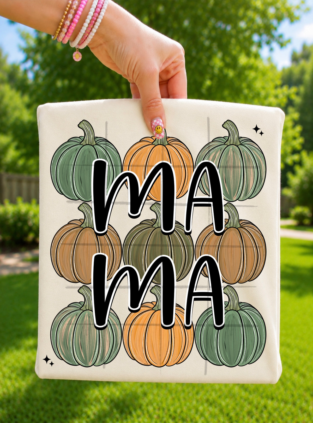 Mama watercolor pumpkin collage (TDC) DTF Transfer