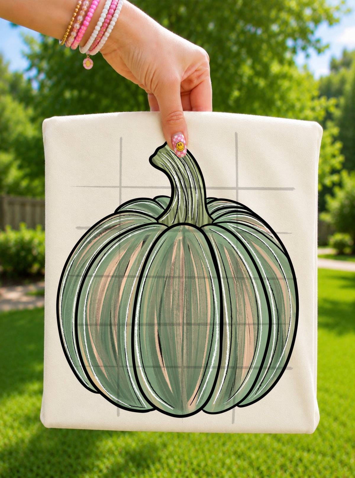 Watercolor green and brown pumpkin (TDC) DTF Transfer