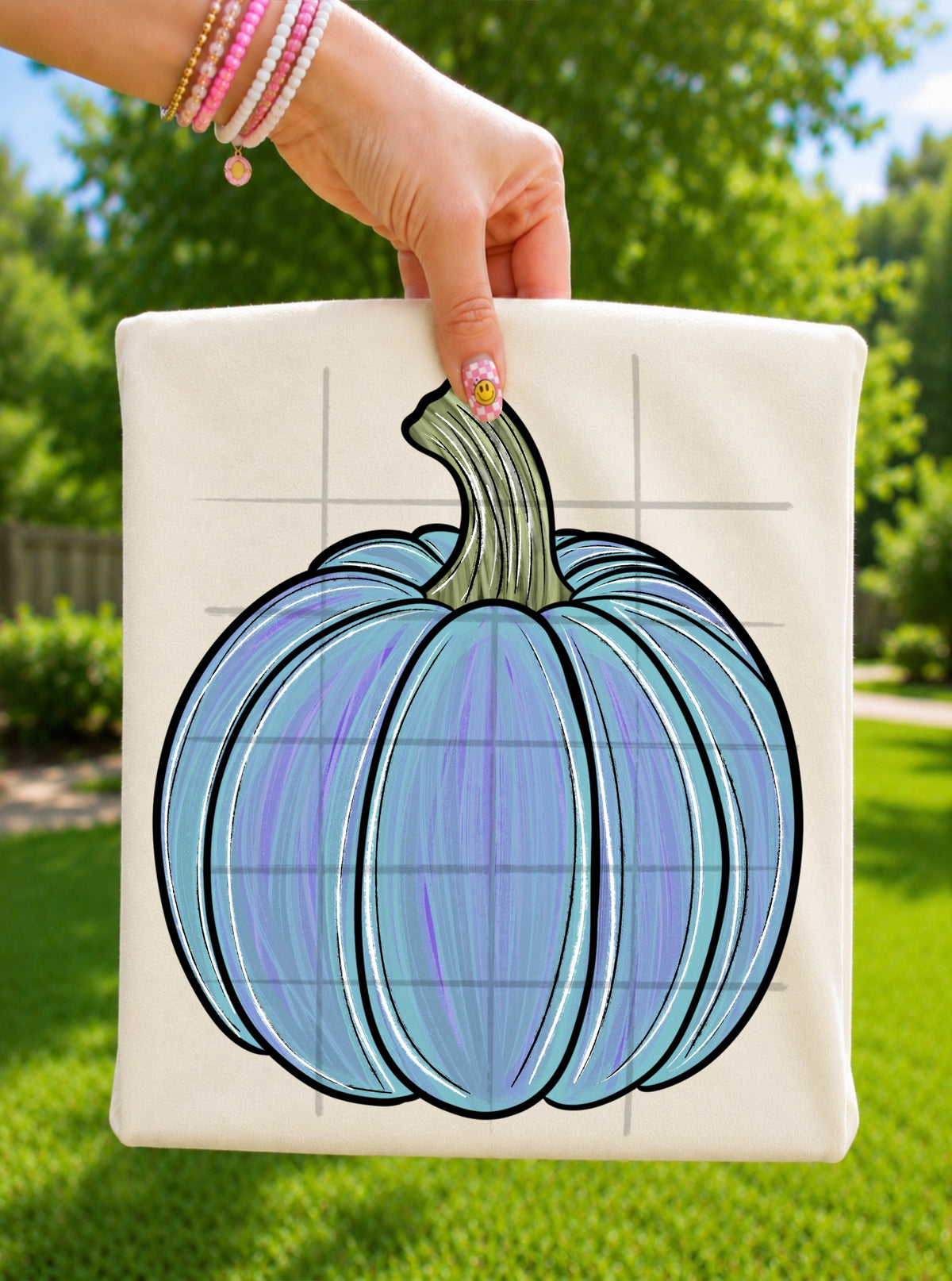 Watercolor blue pumpkin (TDC) DTF Transfer