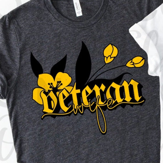 Veteran Wife Yellow Florals (Starlight) 102426 DTF transfer
