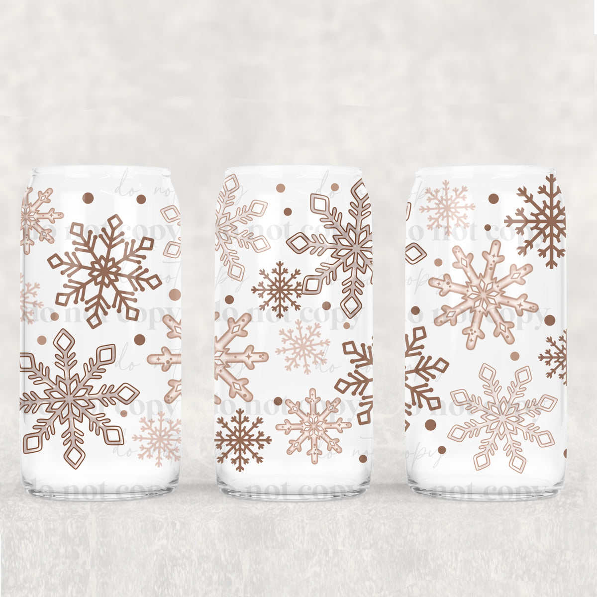 8279 beige snowflakes (CSC) UV DTF WRAP