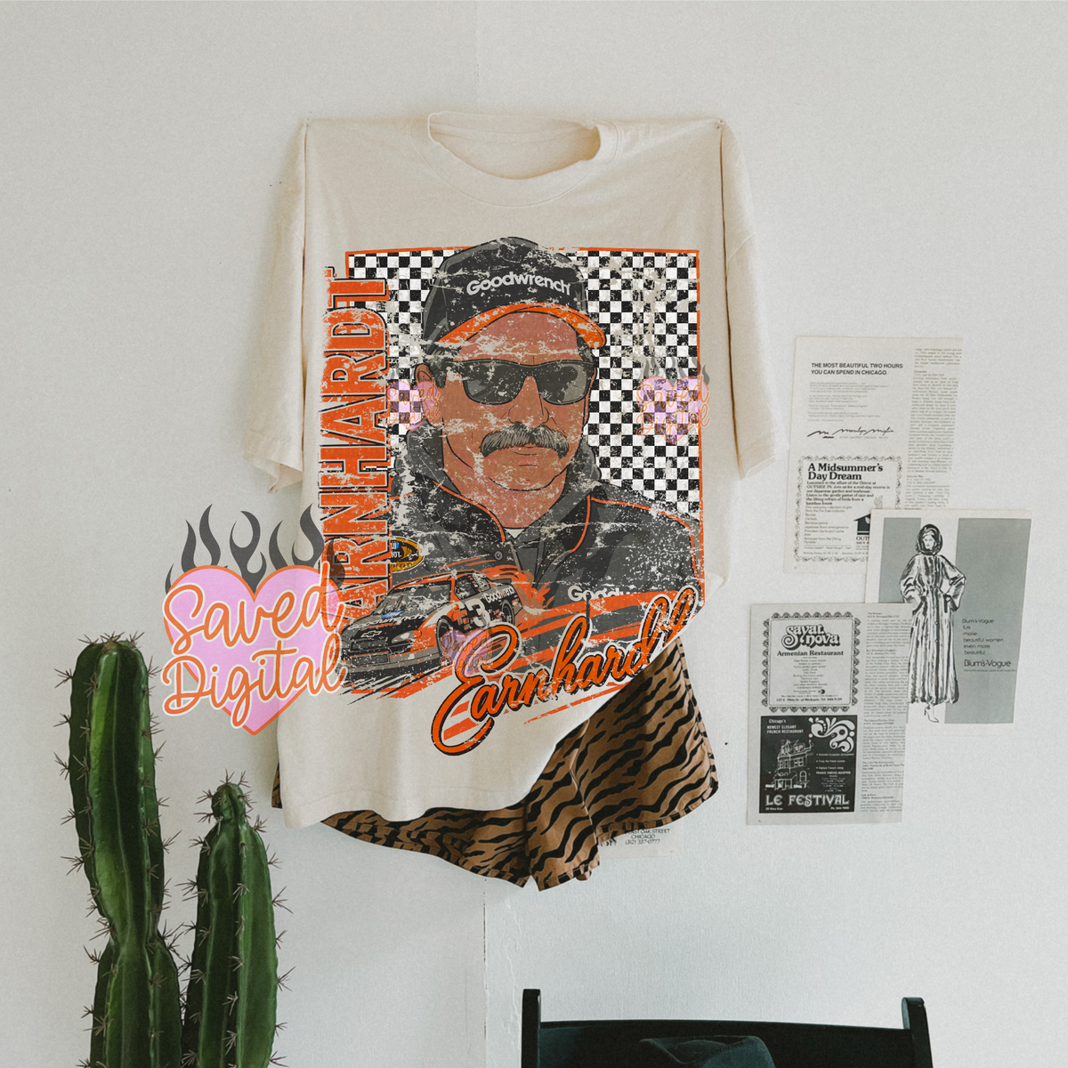 Dale distressed checkered (Saved) DTF transfer
