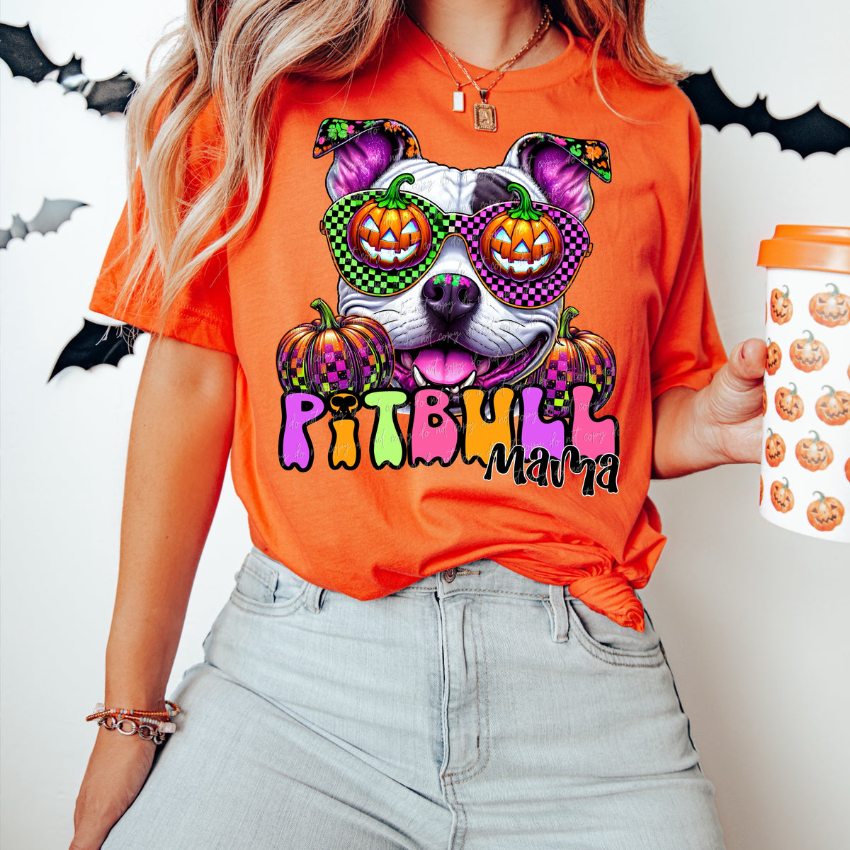 Pitbull Mama Halloween (Virgo) 109225 DTF transfer
