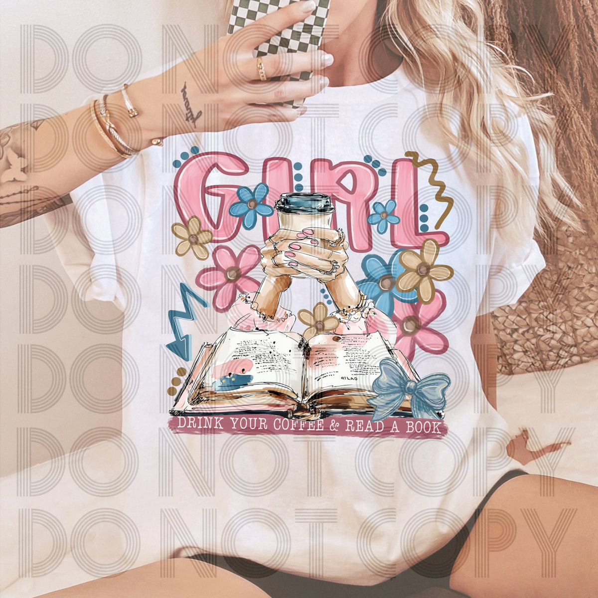 Drink your coffee & read a book (Renewed) DTF Transfer