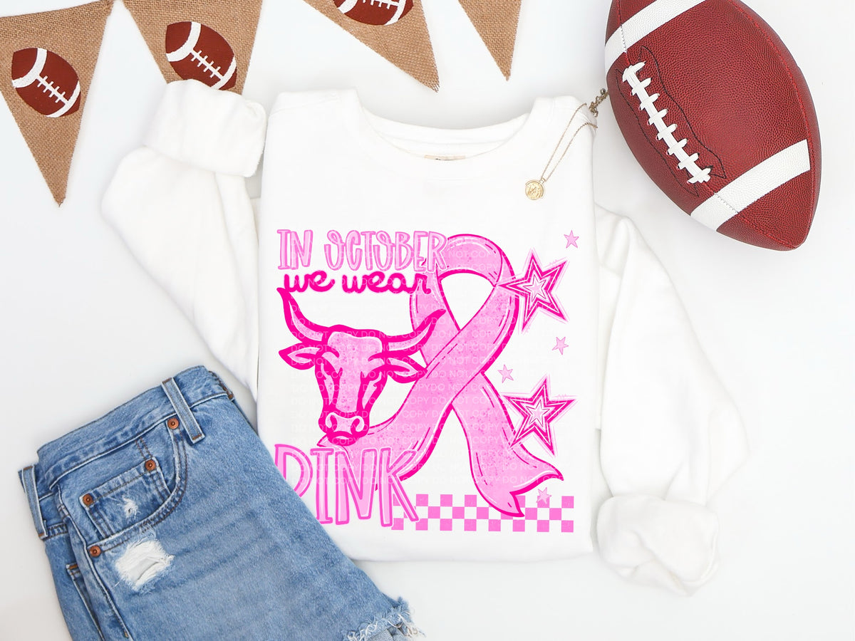 In october we wear pink bulls (SCG) DTF transfer