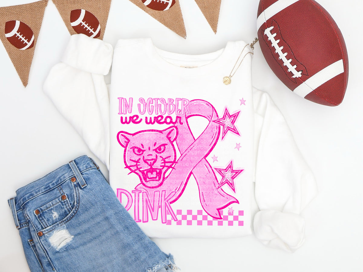 In october we wear pink cougars (SCG) DTF transfer