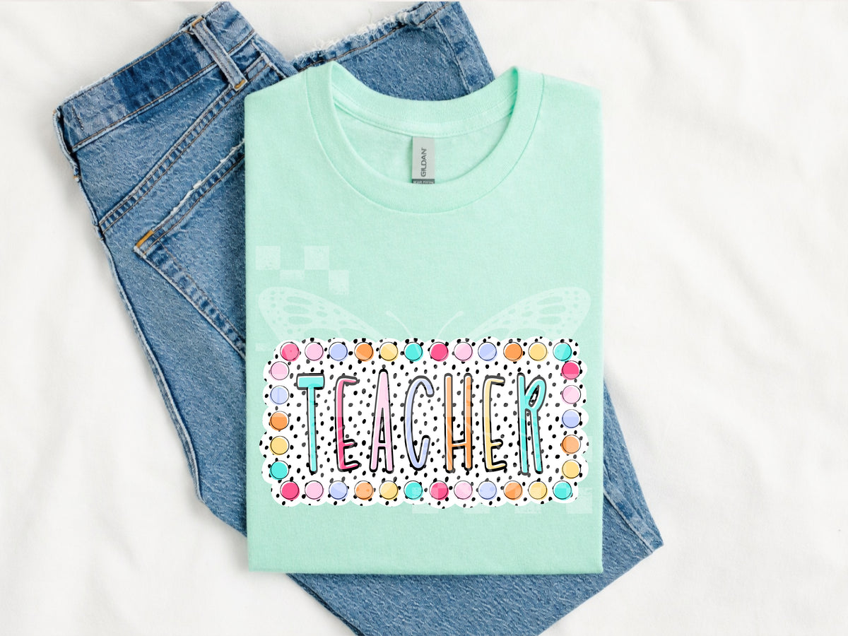 Teacher colorful polkadots (PH) DTF Transfer