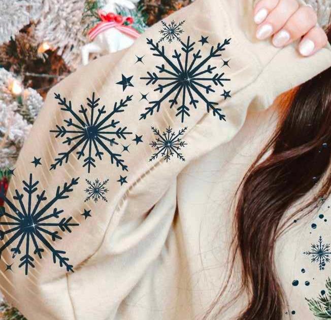 Snowflakes (SLEEVE ONLY) AG 7014 DTF Transfer