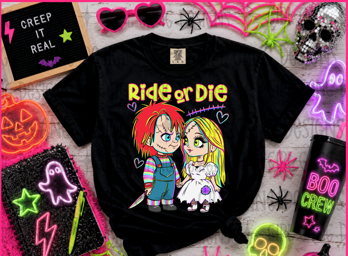 Ride or die DTF transfer