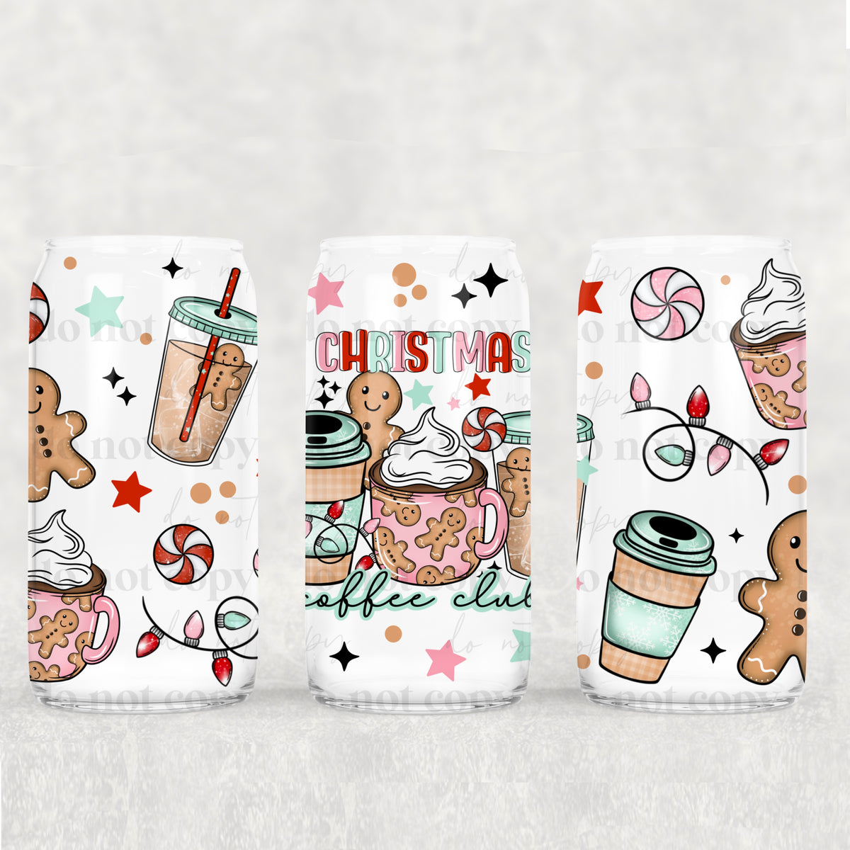8459 christmas coffee club (CSC) UV DTF WRAP