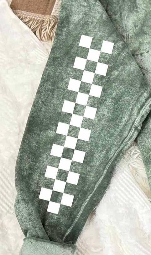 Checkered *SLEEVE ONLY/WHITE*  (LUMI) 72073 DTF Transfer