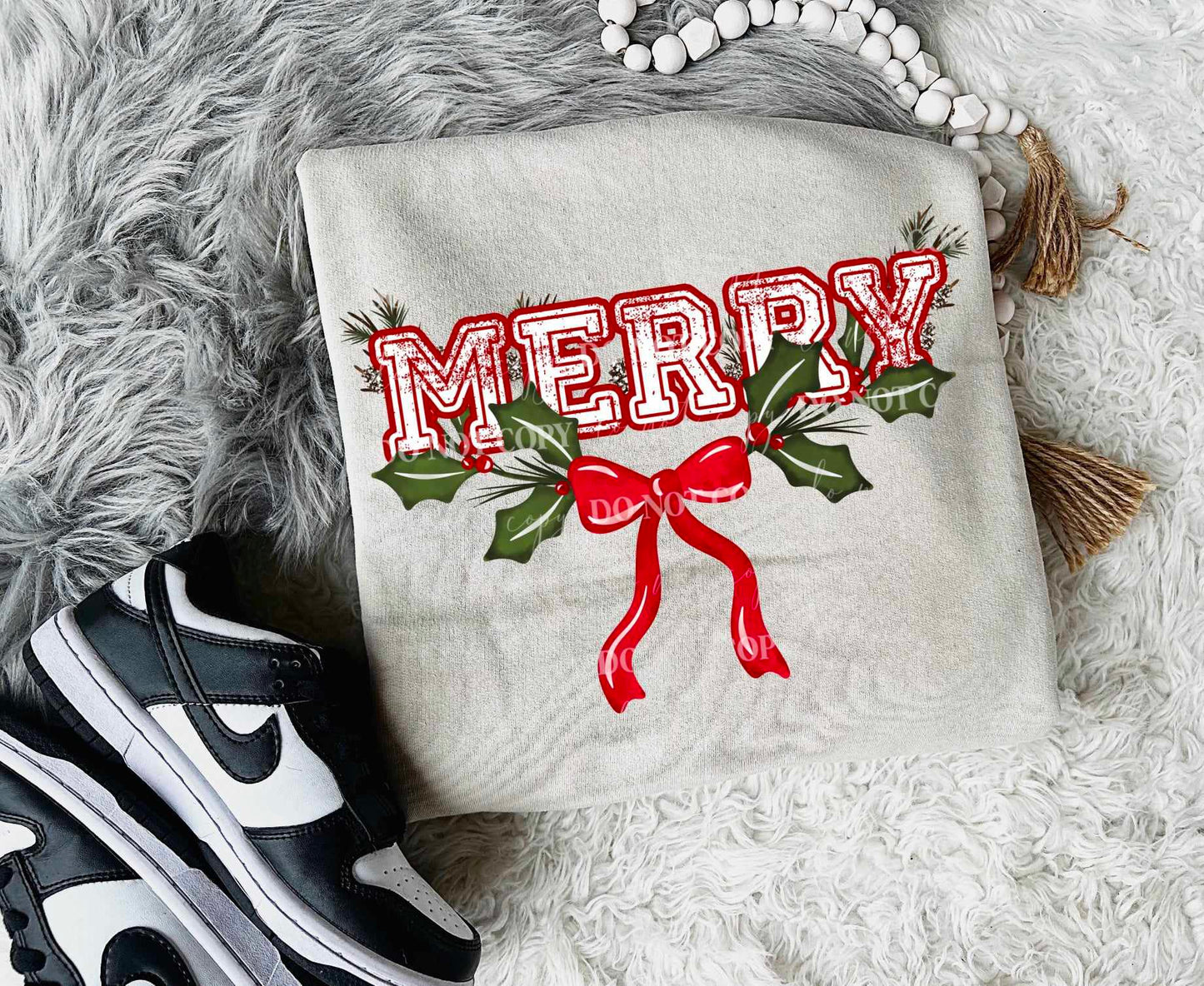 Merry *With Outline White/Red* (LUMI) 72073 DTF Transfer