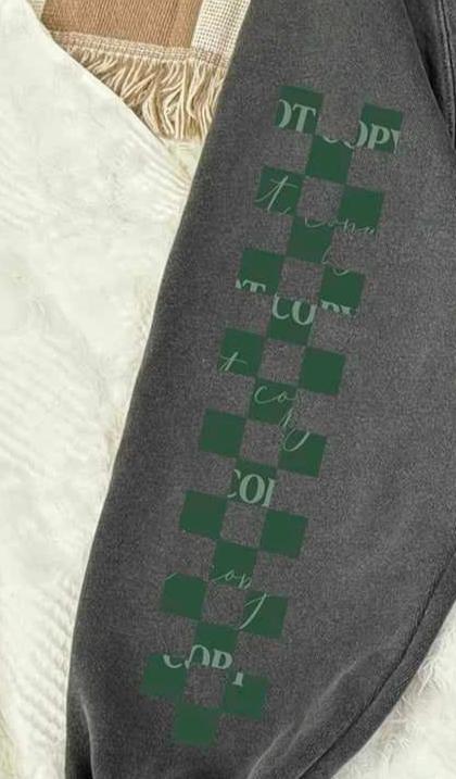 Dark Green Checkered *SLEEVE ONLY* (LUMI) 72080 DTF Transfer