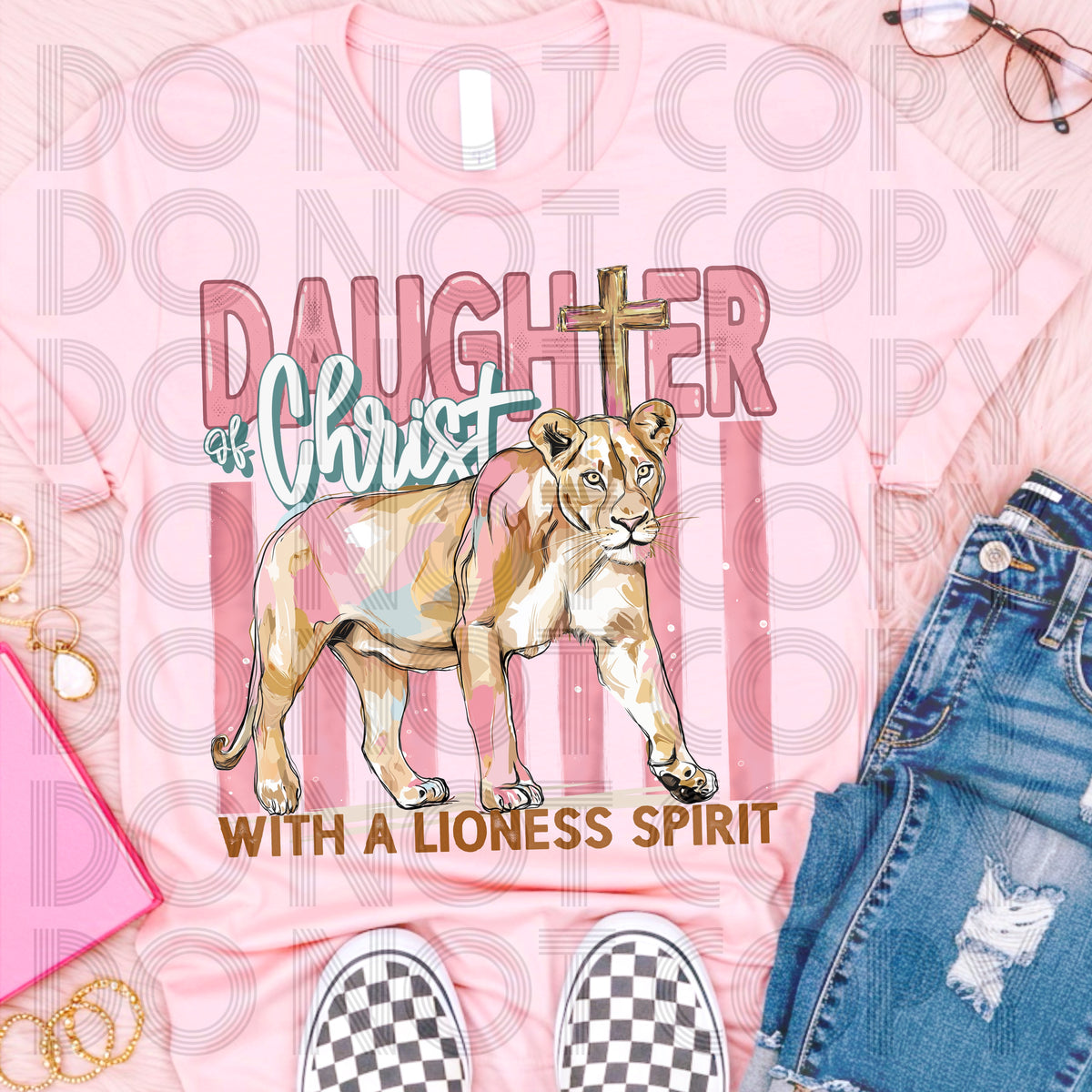 Daughter of Christ with a lioness spirt (Renewed) DTF Transfer