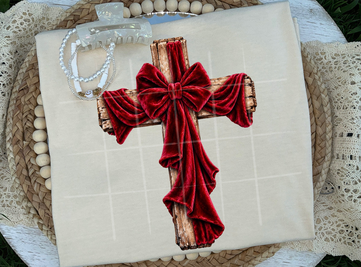 Velvet Cross with Red Cloth (TDC) DTF Transfer