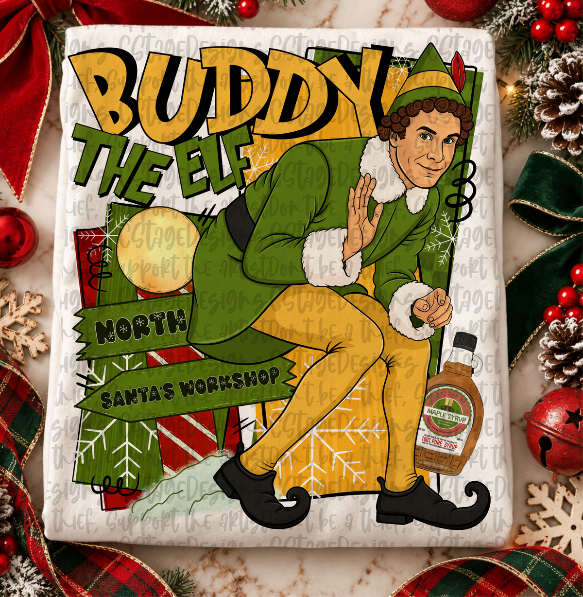 Bud the elf- Santa's workshop (CST) DTF Transfer