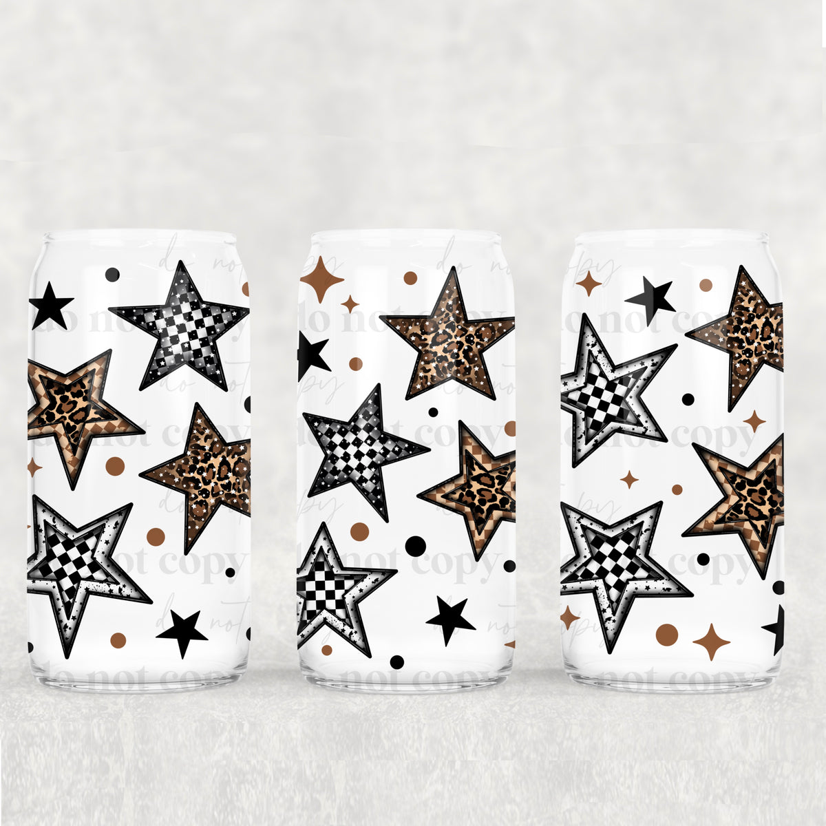 8653 checkered stars (CSC) UV DTF WRAP