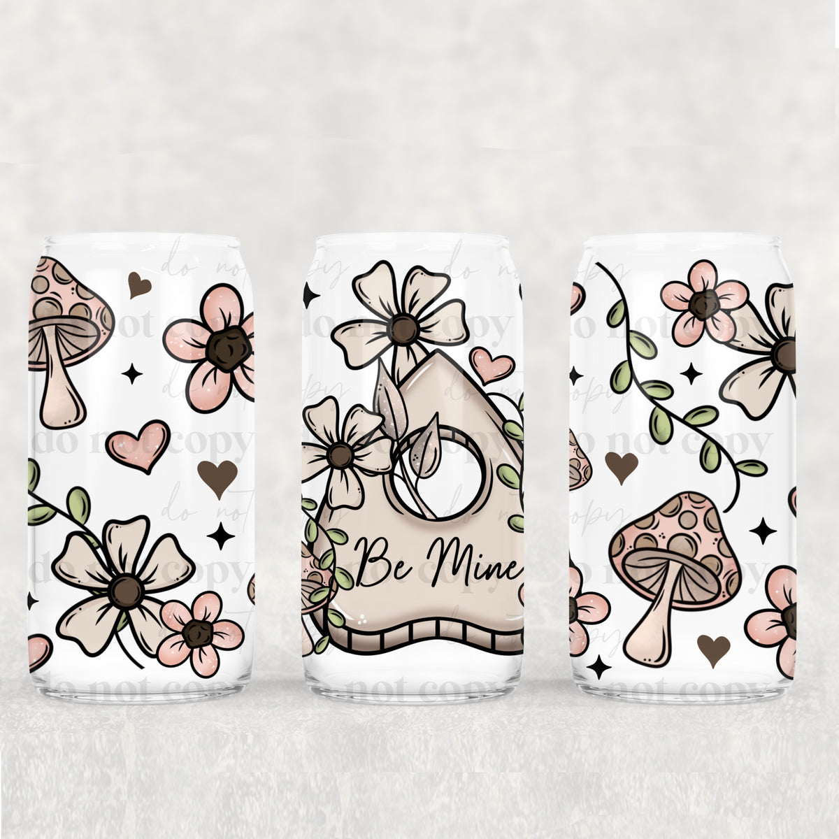 be mine mushrooms and flowers 8697 (CSC) UV DTF WRAP