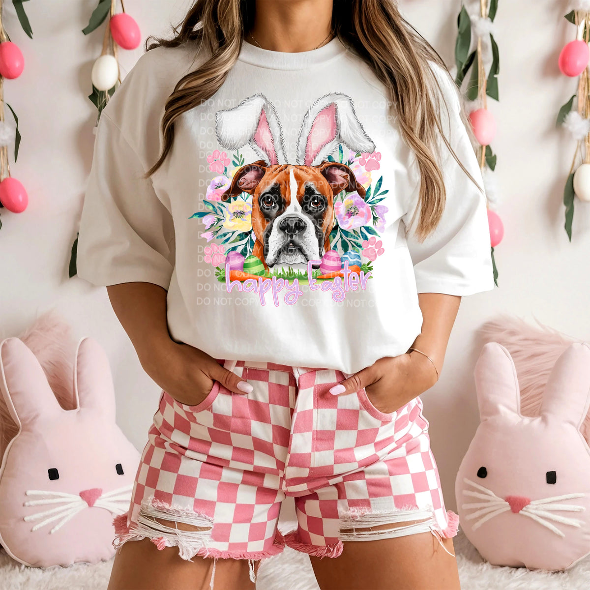 Happy Easter Boxer (SCG) DTF transfer