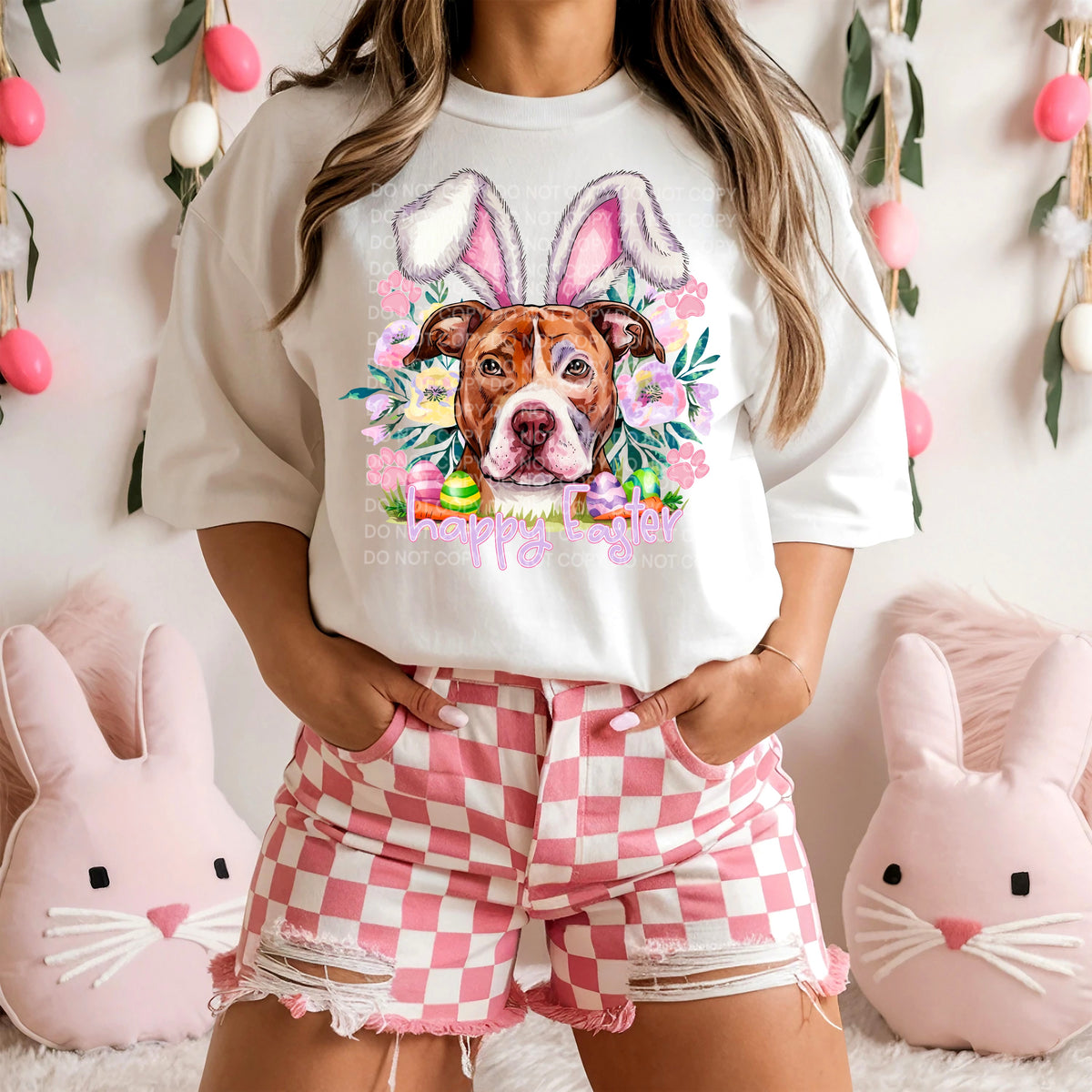 Happy Easter Pitbull (SCG) DTF transfer